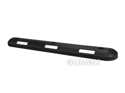 ELASTON-ELTEC elastische Tempohemmschwelle mit weißem Reflexionsstreifen, 60mm, 1000x120mm, schwarz, 